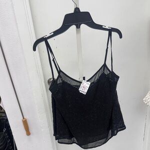 Zinga Black Sequin Camisole Top
